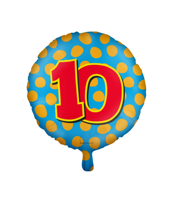 Palloncino ad elio 10 anni colorato vuoto 46 cm