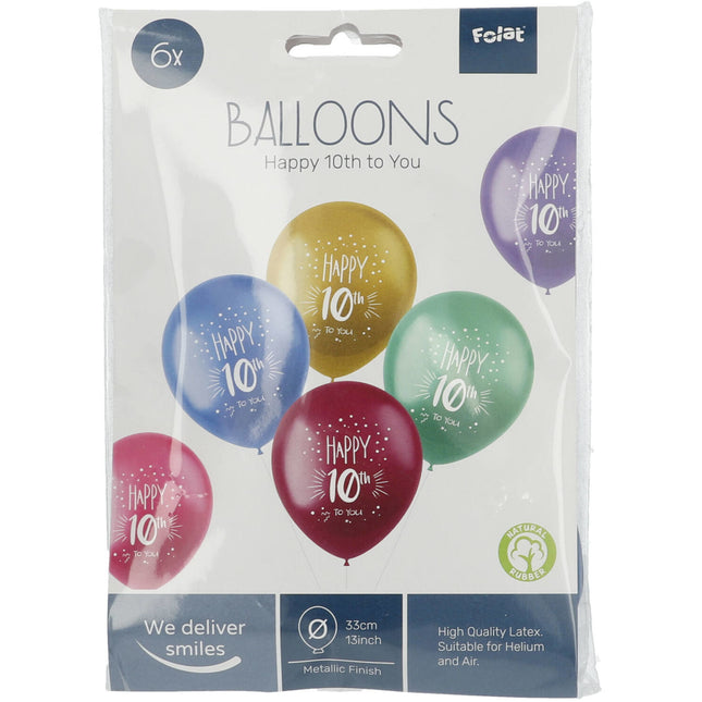 Palloncini 10 anni Happy 10th 33cm 6pz