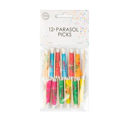 Bastoncini da cocktail Parasole colorati 8cm 12pz