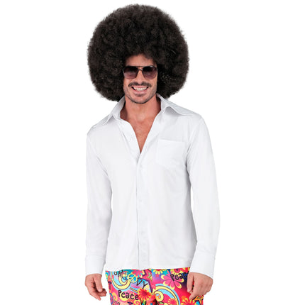 Camicetta Disco 70S Bianco Uomo Lusso