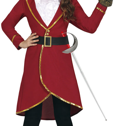 Costume da pirata rosso per bambina