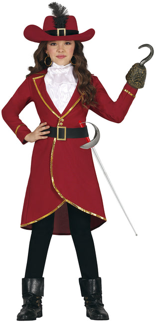 Costume da pirata rosso per bambina