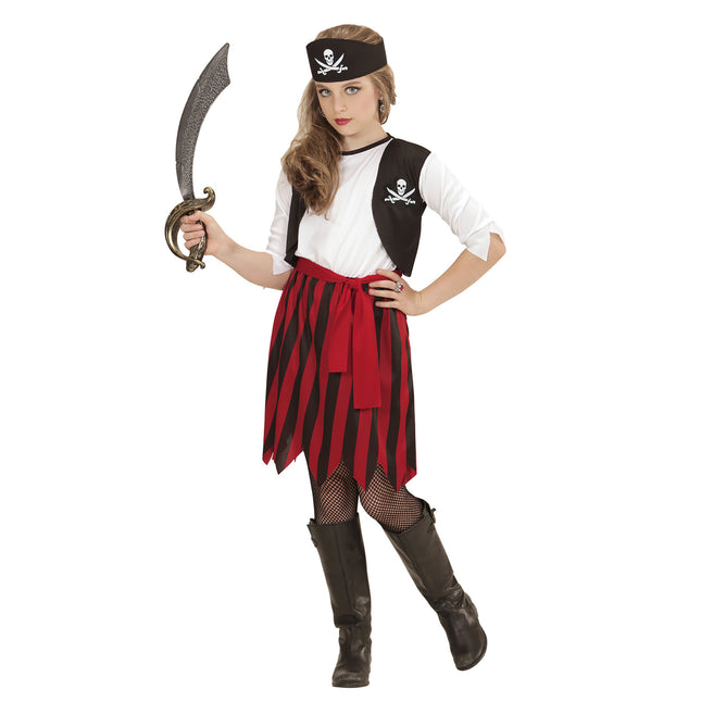 Vestito da pirata nero rosso per bambina