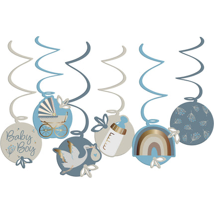 Decorazione appesa nascita Babyboy 6 pezzi