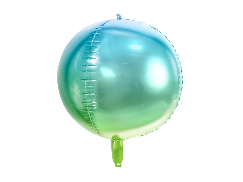 Palloncino a elio rotondo blu verde vuoto 35 cm