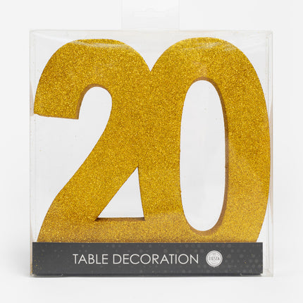 Decorazione da tavolo oro Figura 20 Glitter 20,5 cm