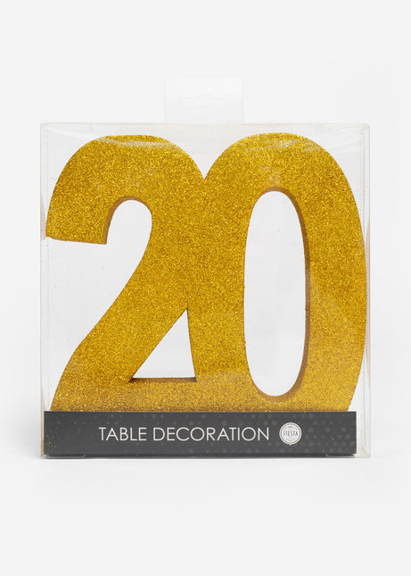 Decorazione da tavolo oro Figura 20 Glitter 20,5 cm