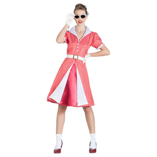 Abito Rock N Roll 50S Rosa Donna