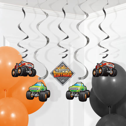 Decorazione da appendere Monster Truck 99cm 5 pezzi