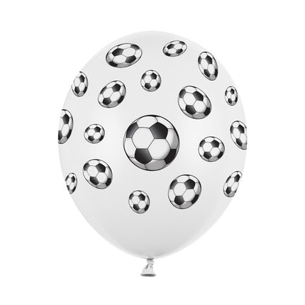 Palloncini calcio bianchi 30cm 6pz