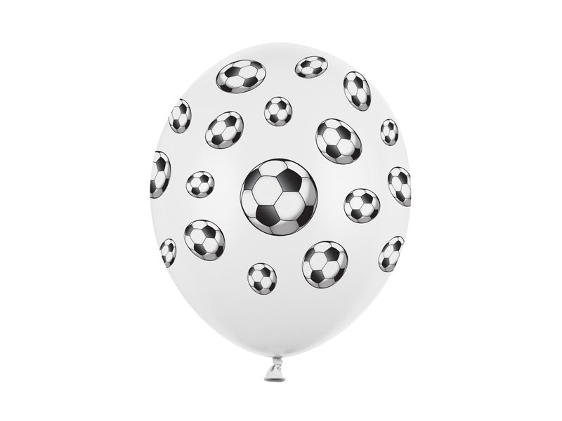 Palloncini calcio bianchi 30cm 6pz