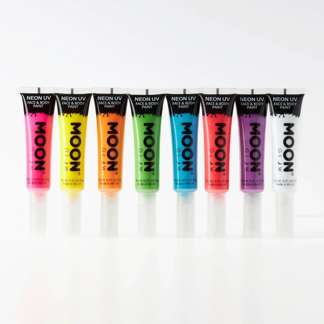 Moon Glow Neon UV Face Paint con pennello applicatore Verde intenso 15ml