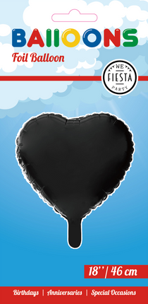 Palloncino ad elio Cuore Nero 46cm vuoto