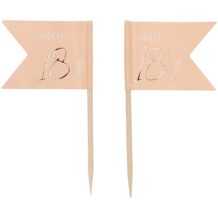 Prickers 18 anni oro rosa 6,5 cm 36 pezzi