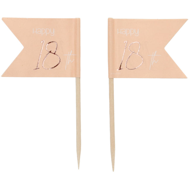 Prickers 18 anni oro rosa 6,5 cm 36 pezzi