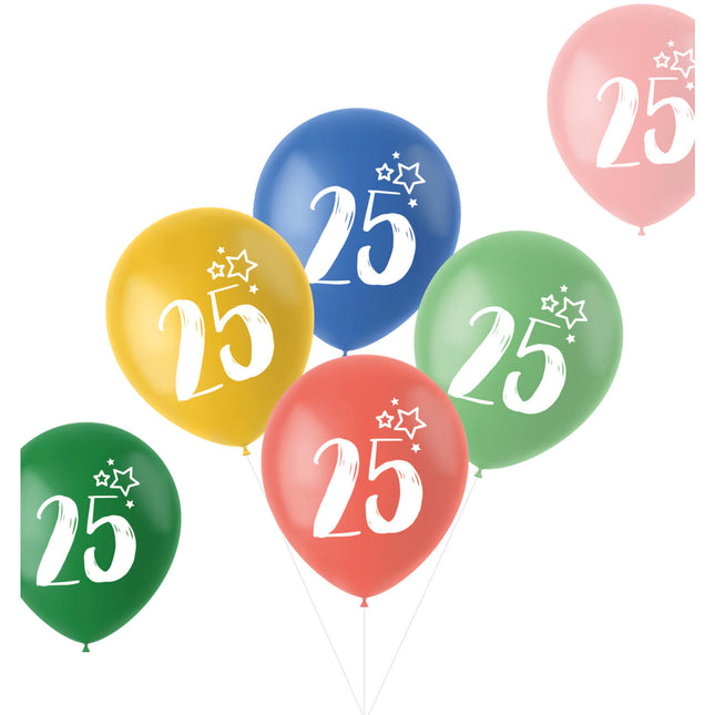 Palloncini 25 anni colorati 33cm 6pz