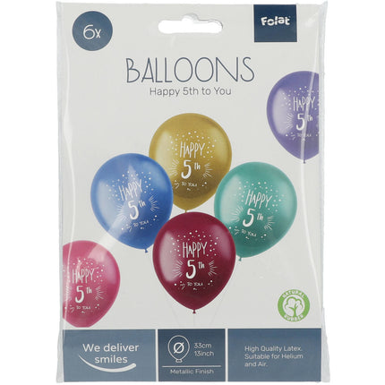 Palloncini 5 anni Happy 5th 33cm 6pz