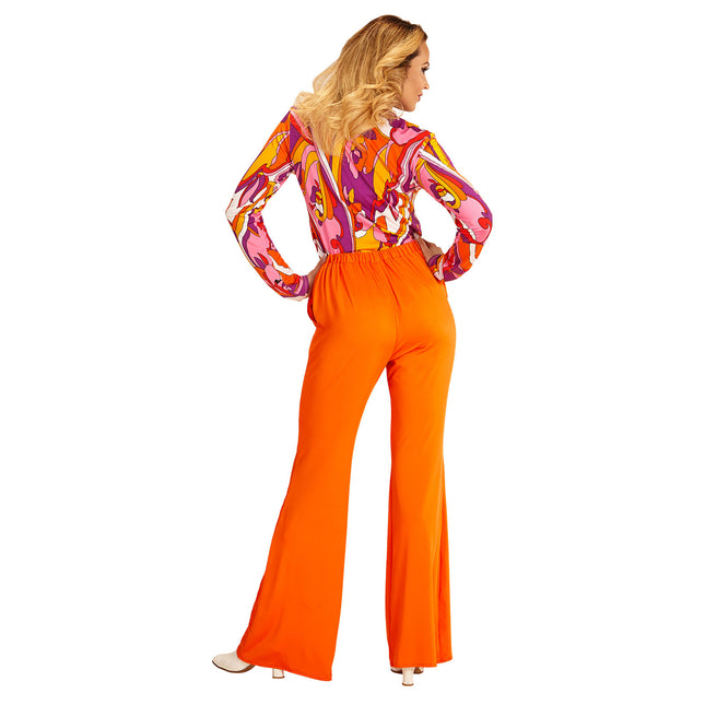 Pantaloni Disco 70S Arancione Donna