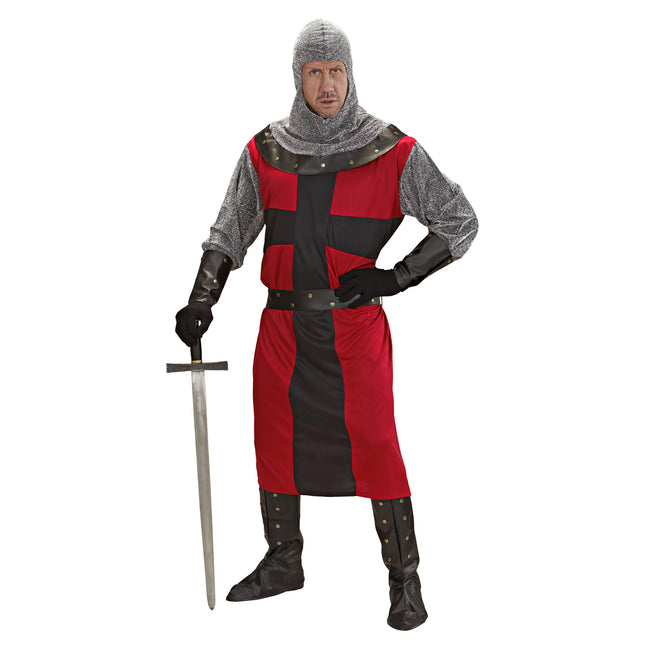 Costume da Cavaliere Rosso Nero Uomo