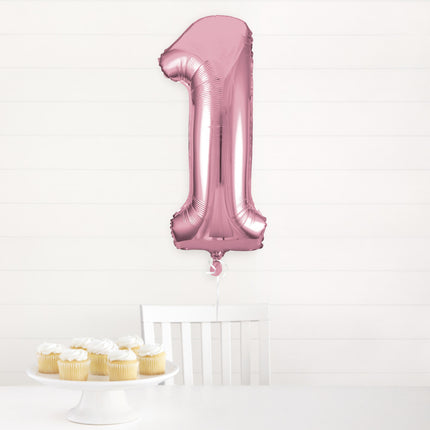 Palloncino Foil Figura 1 Rosa Chiaro XL 86cm vuoto