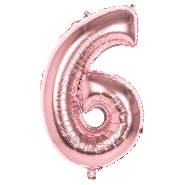 Palloncino Numero Oro Rosa 6 Anni 86cm