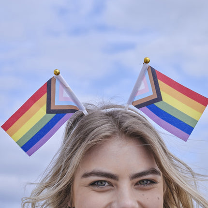 Bandiere arcobaleno per capelli 27 cm