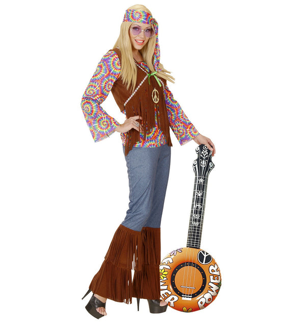 Hippie 60S Finto Banjo Arancione Gonfiabile 1m