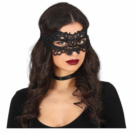 Maschera occhi nera in pizzo