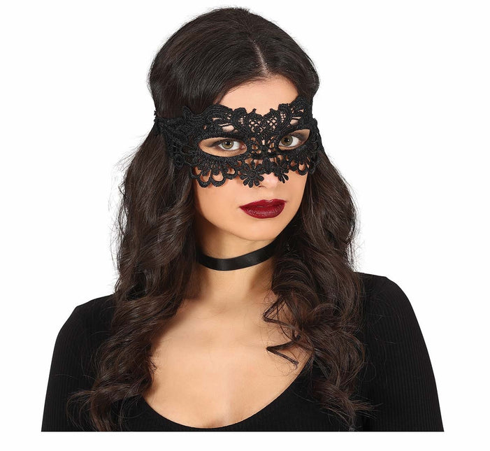 Maschera occhi nera in pizzo