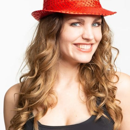 Cappello glitterato rosso