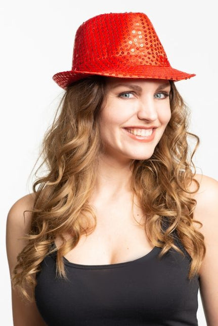 Cappello glitterato rosso