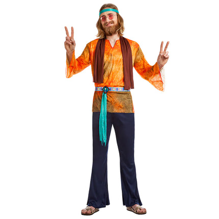 Costume Hippie 60S Arancione Uomo