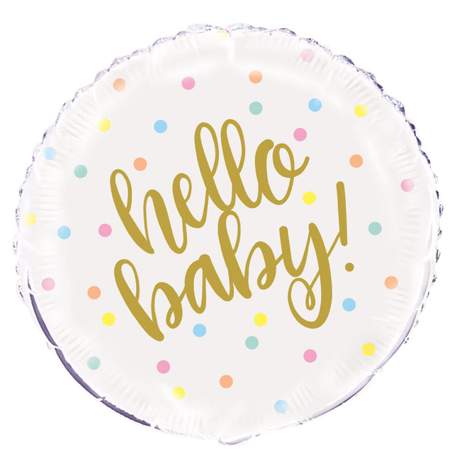 Palloncino ad elio Hello Baby 45 cm vuoto