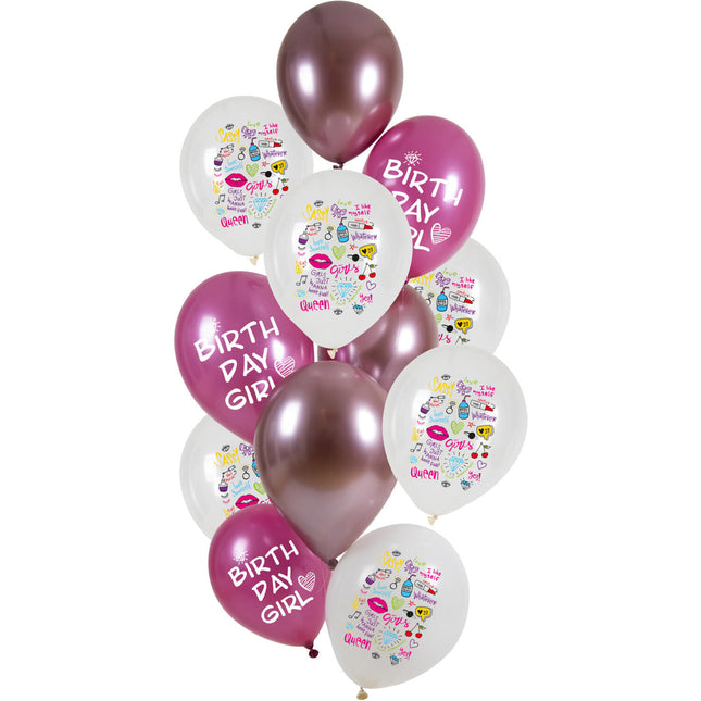 Palloncini Buon Compleanno Ragazza 33cm 12pz