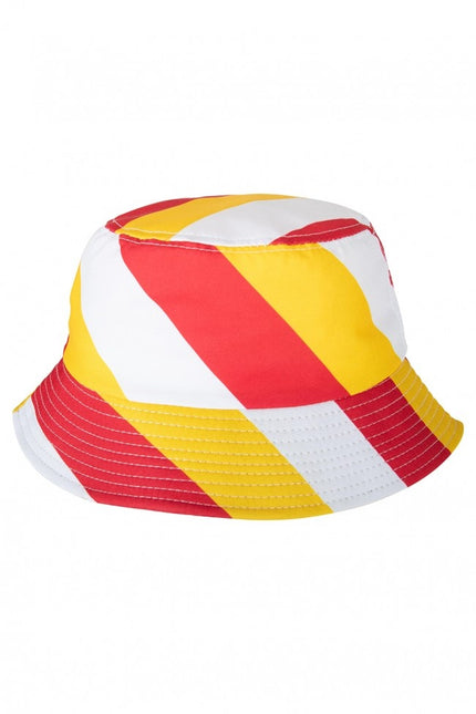 Cappello da pescatore rosso/bianco/giallo