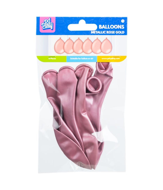 Palloncini oro rosa metallizzati 30cm 6pz