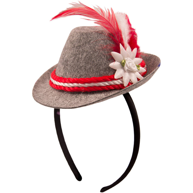 Cerchietto Oktoberfest Cappello Tiroler Rosso