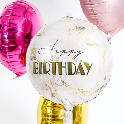 Palloncino ad elio compleanno Marble Rosa Oro Vuoto 45cm