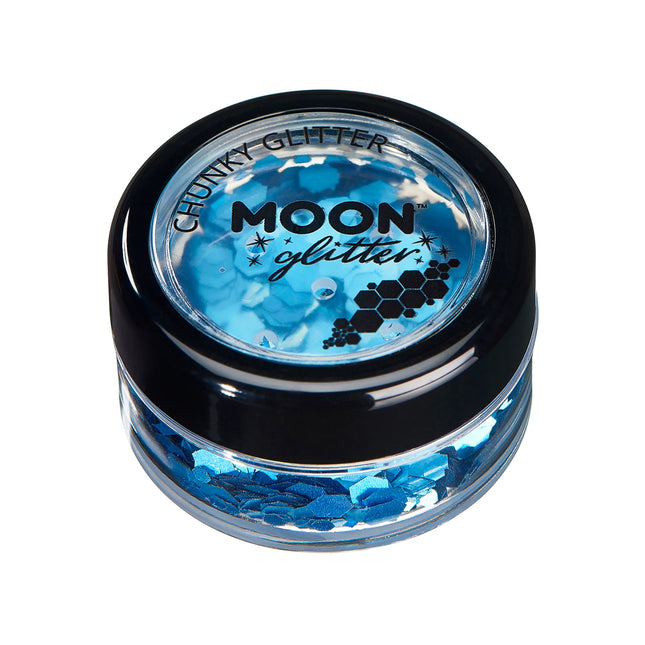 Moon Glitter Holographic Chunky Glitter Blu 3g