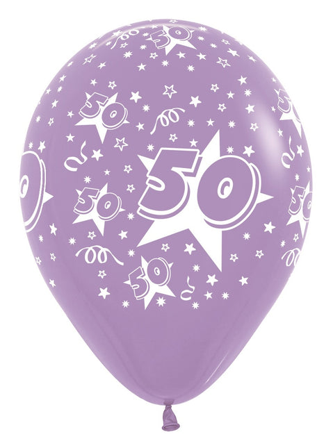 Palloncini Numero 50 Mix 30cm 25pz