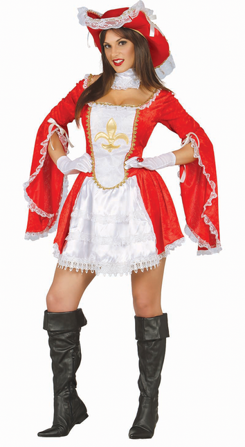 Costume da moschettiere rosso bianco