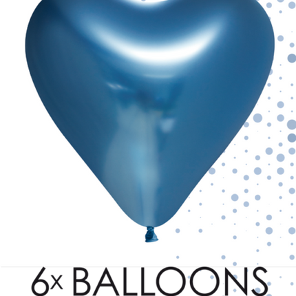 Palloncini a cuore blu 30cm 6pz