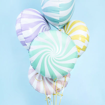 Palloncino ad elio verde menta a spirale 45 cm vuoto