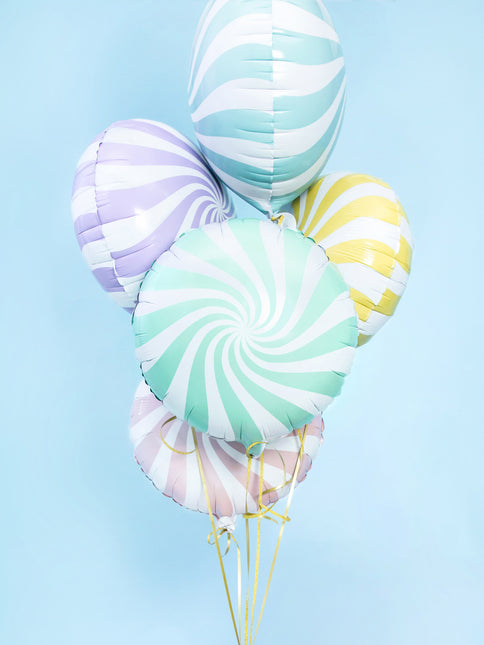 Palloncino ad elio verde menta a spirale 45 cm vuoto