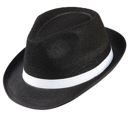 Cappello nero con fascia bianca