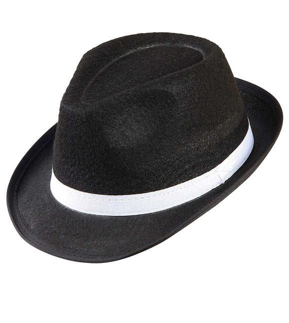 Cappello nero con fascia bianca