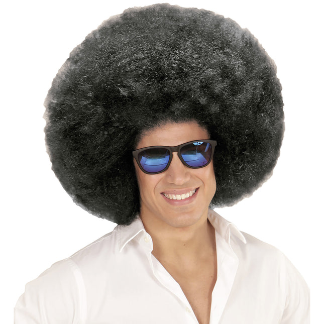 Parrucca nera afro extra large