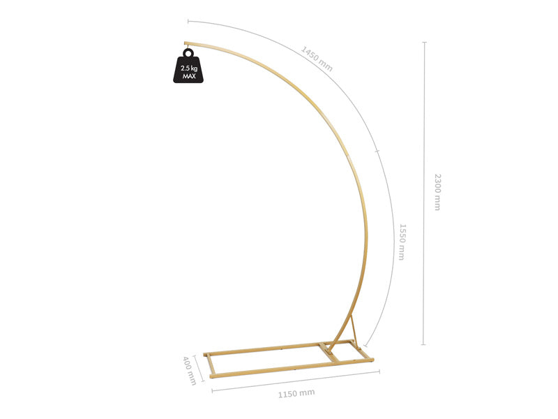 Supporto per lampadario in metallo, oro, 135x230 cm