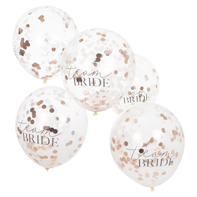 Palloncini a coriandoli Team Bride 30cm 5pz