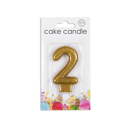 Candela 2 anni Oro Glitter 7cm